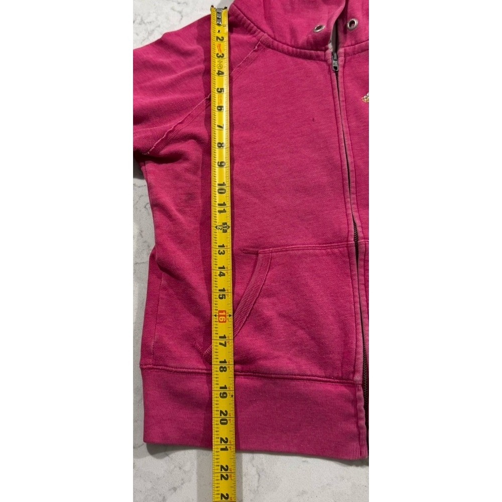 VTG‎ Victoria's Secret PINK Hoodie Womens Medium Rhinestone Bling Peace Sign Y2K - Picture 12 of 14